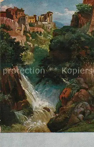 Tivoli Sibyllentempel Wasserf?lle K?nstlerkarte Tivoli