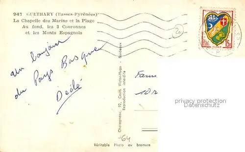 Guethary Chapelle des Marins et Plage Guethary