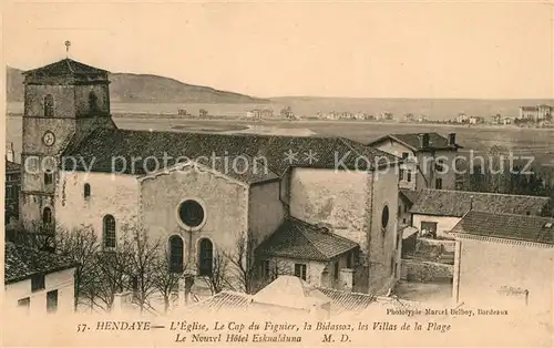 Hendaye_Pyrenees_Atlantiques Eglise Cap du Figuier Villas Plage Hotel Eskualduna Hendaye_Pyrenees