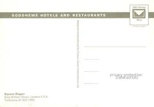 London Square Rigger Goodhews Hotels and Restaurants London