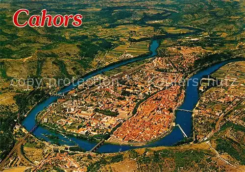 Cahors Vue generale panoramique prise en avion Cahors