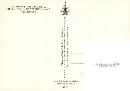 Dol de Bretagne Vue generale aerienne Dol de Bretagne