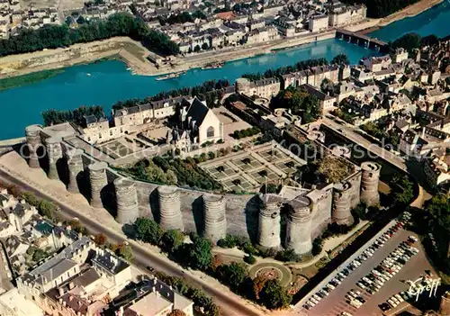 Angers Le chateau reconstruit par Saint Louis Vue aerienne Angers