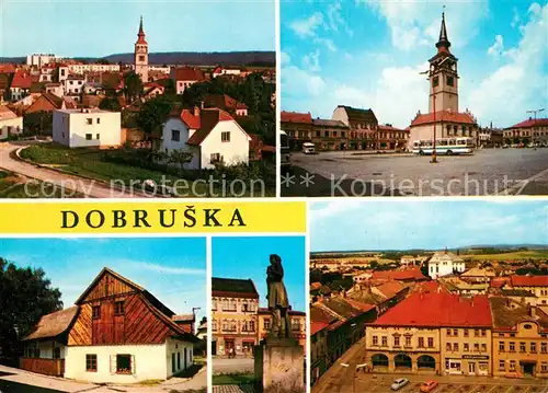 Dobruska_Gutenfeld Celkovy pohled namesti s renesancni radnici Rodny domek Vek kram Castecny pohled Dobruska Gutenfeld