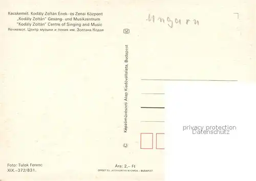 Kecskemet Kodaly Zoltan Gesang und Musikzentrum Kecskemet