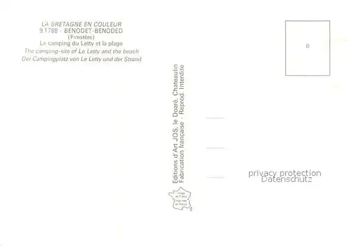 Benodet Le camping du Letty et la plage vue aerienne Benodet