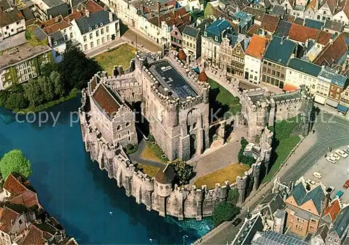 Gent_Gand_Flandre s Gravensteen Chateau des Comtes Fliegeraufnahme Gent_Gand_Flandre