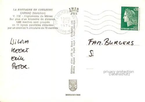 Carnac_Morbihan Alignements du Menec Vue aerienne Carnac Morbihan