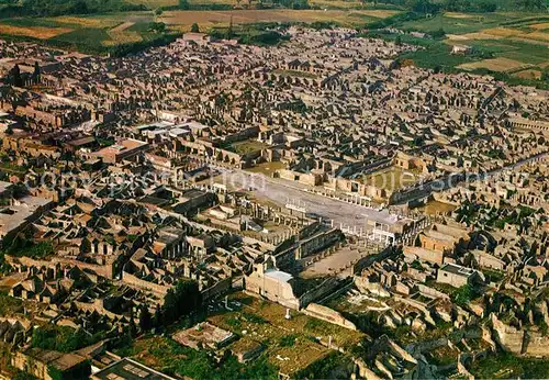 Pompei Fliegeraufnahme der Ausgrabungen Pompei