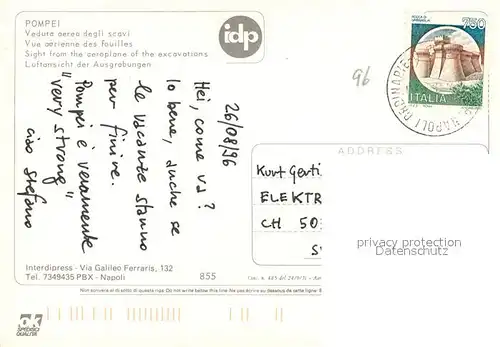 Pompei Fliegeraufnahme der Ausgrabungen Pompei