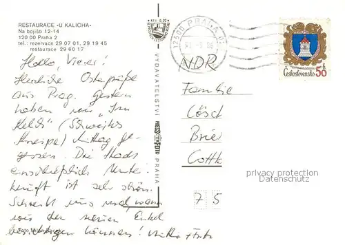 Praha_Prahy_Prague Restaurace U Kalicha Praha_Prahy_Prague