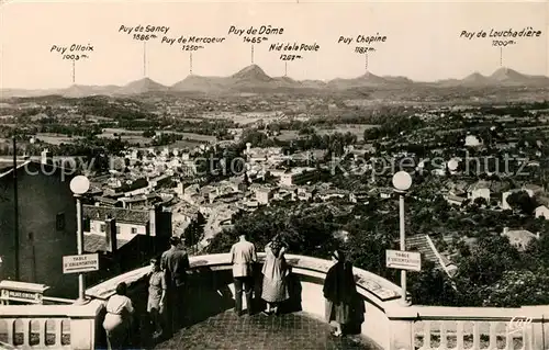 Thiers Tabel d`Orientation et Chaine des Puys Thiers