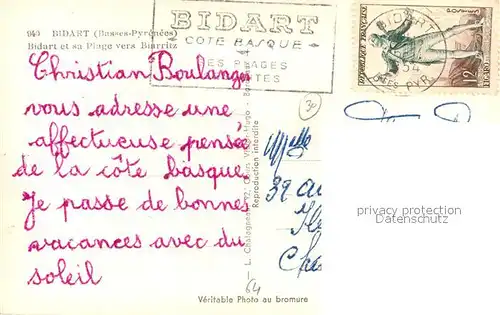 Bidart Fliegeraufnahme Plage Bidart