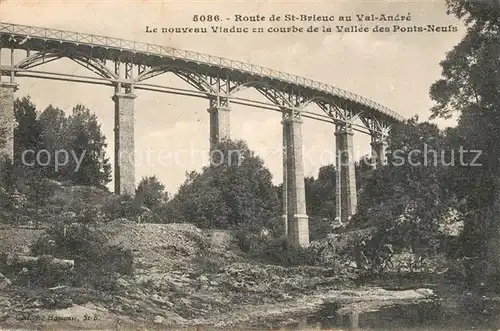 Saint Brieuc_Cotes d_Armor Le nouveau Viaduc en courbe de la Vallee des Ponts Neufs Saint Brieuc_Cotes d