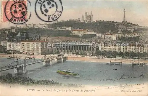 Lyon_France Le Palais de Justice et le Coteau de Fourviere Lyon France