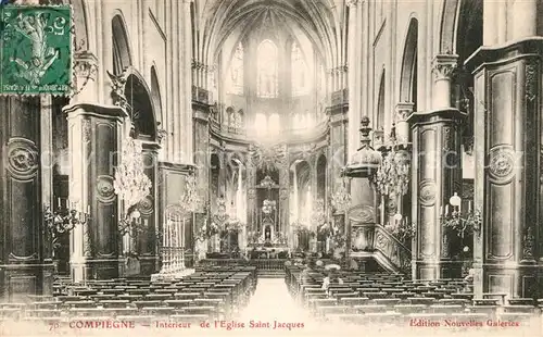 Compiegne_Oise Interieur de lEglise Saint Jacques Compiegne Oise