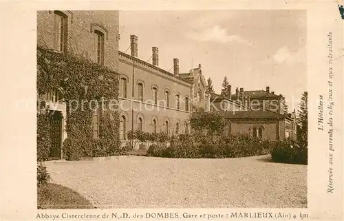 Marlieux Abbaye Cistercienne de ND des Dombes Hotellerie Marlieux