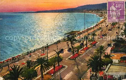 Nice_Alpes_Maritimes Coucher de soleil sur la Promenade des Anglais Nice_Alpes_Maritimes