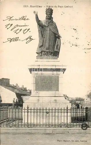 Aurillac Statue du Pape Gerbert Aurillac