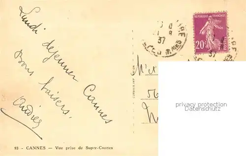 Cannes_Alpes Maritimes Vue prise de Super Cannes Cote d Azur Cannes Alpes Maritimes