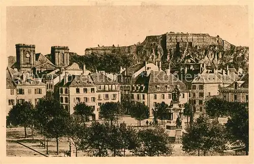 Belfort_Alsace Place de la Republique Monument Chateau et Lion Belfort Alsace