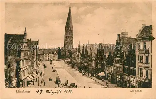 Lueneburg Am Sande Altstadt Giebelhaeuser Kirche Lueneburg