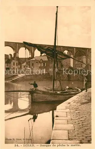 Dinan Barque de peche le matin Dinan