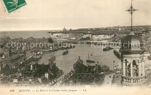 Dieppe_Seine Maritime Le Port et le Clocher Saint Jacques Dieppe Seine Maritime