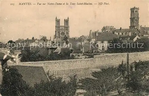 Mantes la Ville Vue sur Notre Dame et la Tour Saint Maclou Mantes la Ville