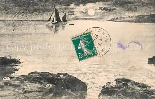 Pornic Sortie du port au clair de lune Pornic