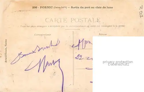 Pornic Sortie du port au clair de lune Pornic