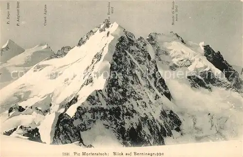 Piz_Morteratsch Gebirgspanorama Berninagruppe Piz_Morteratsch