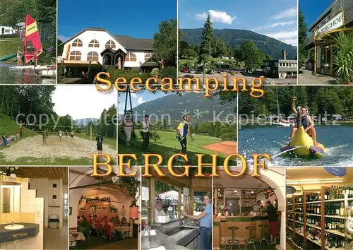 Landskron_Kaernten Seecamping Berghof Restaurant Bar Beach Volleyball Tennis Wassersport Ossiacher See Landskron Kaernten
