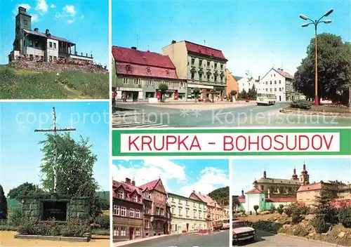 Krupka Stadtteil Bohosudov Teilansichten Berghotel Kreuz Kloster Krupka