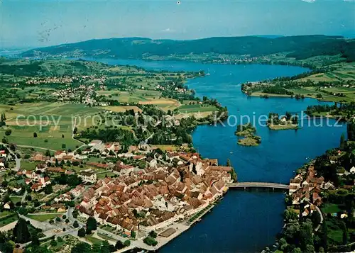 Stein_Rhein mit Insel Werd und Untersee Fliegeraufnahme Stein Rhein