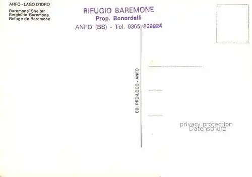 Anfo Rifugio Baremone Berghuette Anfo