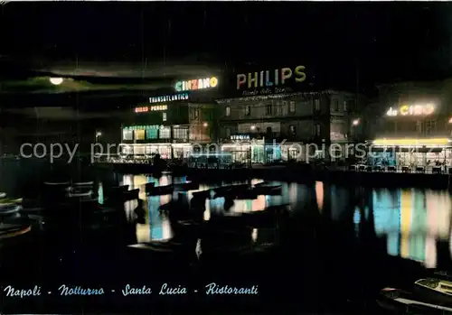 Napoli_Neapel Santa Lucia Ristoranti notturno Napoli Neapel