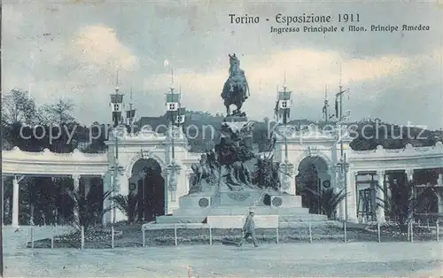 Torino Esposizione 1911 Monumento Principe Amedeo Torino