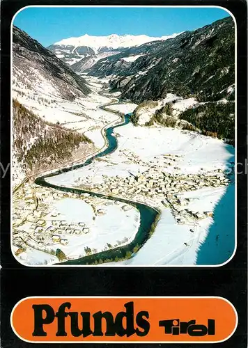 Pfunds Panorama Oberinntal Blick gegen Kaunergrat Fliegeraufnahme Pfunds