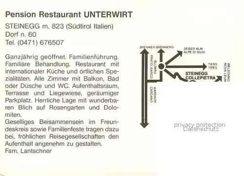 Steinegg_Karneid_Suedtirol Pension Restaurant Unterwirt Fremdenzimmer Wappen Steinegg_Karneid_Suedtirol