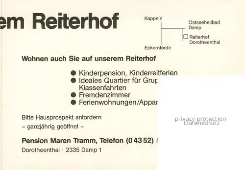 Damp Reiterhof Tramm Kinderpension Mehrbettzimmer Essraum Damp