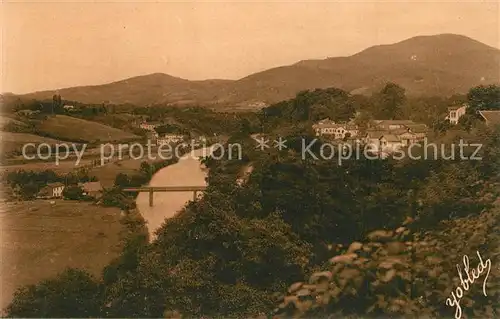 Cambo les Bains Vue generale la Nive et le Mont Ursuya Cambo les Bains