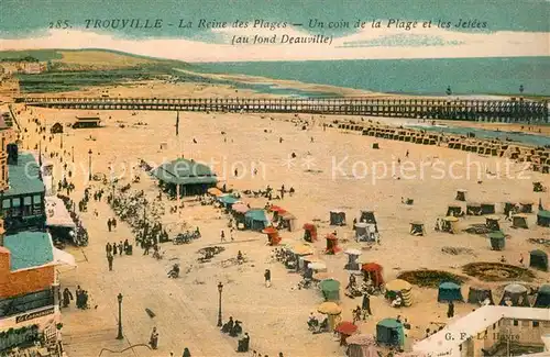 Trouville Deauville La Reine des Plages Un coin de la Plage et les Jetees Trouville Deauville