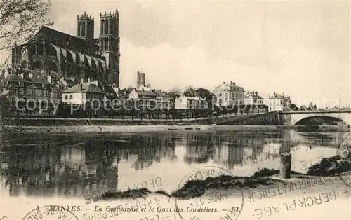 Mantes sur Seine La Cathedrale et le Quai des Cordeliers Mantes sur Seine