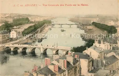 Angers Vue generale des Ponts sur la Maine Angers