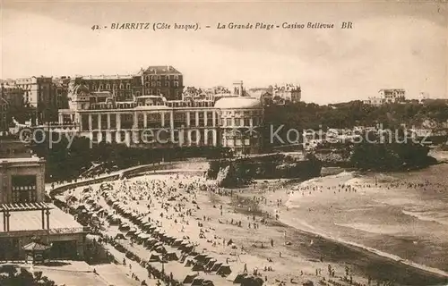 Biarritz_Pyrenees_Atlantiques La Grande Plage Casino Bellevue Biarritz_Pyrenees
