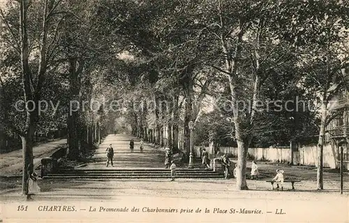 Chartres_Eure_et_Loir La Promenade des Charbonnieres prise de la Place St Maurice Chartres_Eure_et_Loir