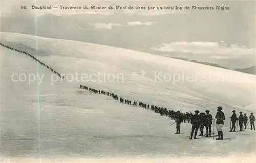 Dauphine Traversee du Glacier du Mont de Lans par un bataillon de Chasseurs Alpins Dauphine