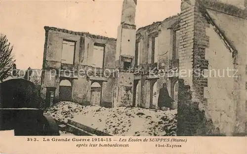 Suippes Les ecoles apres le bombardement Grande Guerre 1914 15 Truemmer 1. Weltkrieg Suippes