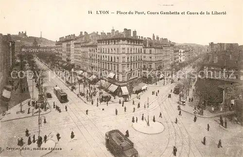 Lyon_France Place du Pont Cours Gambetta et Cours de la Liberte Lyon France